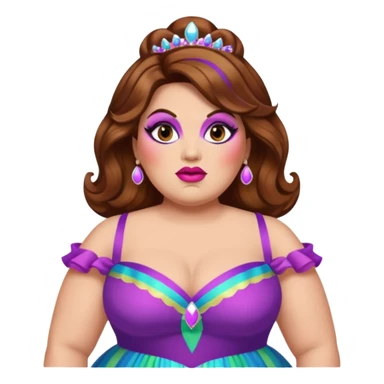 A chubby drag queen with brown hair sticker