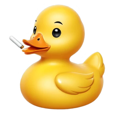 Rubber duck smoking a splif cartoon sticker