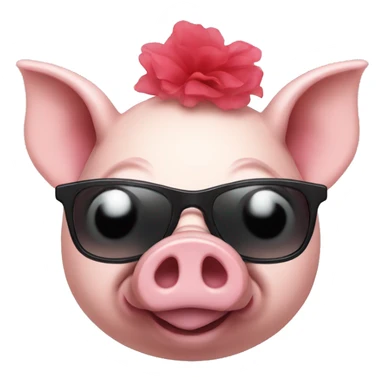 Pig with a sunglasses wearing a tutu sticker