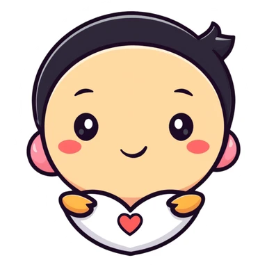 Face with heart eyes and blushing cheeks sticker