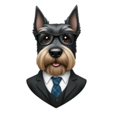 Scottish terrier black in suit and glasses sticker