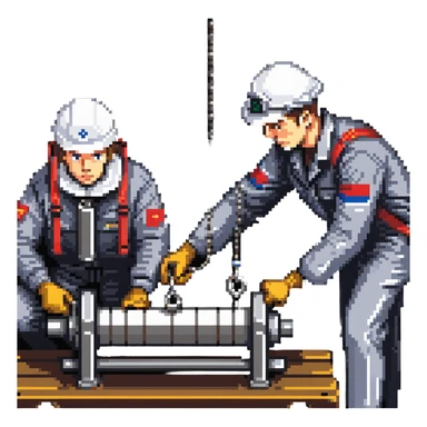 Russian sailor operating winch to collect marine geology samples and scientists in laboratory examining sediment cores sticker