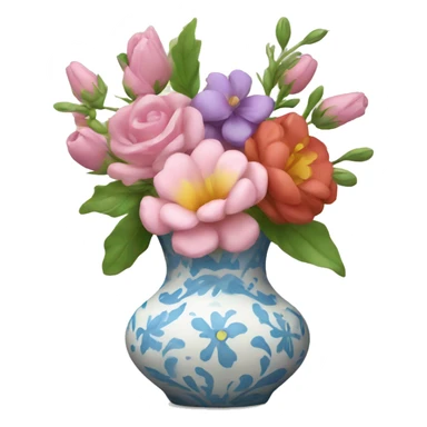 Pretty vase with floral pattern sticker