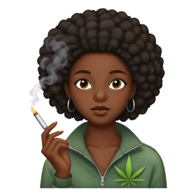 Teenage pretty dark skinned Black girl smoking a joint sticker