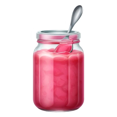 Guava jam in a jar with a spoon sticker