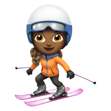 Girl on ski sticker