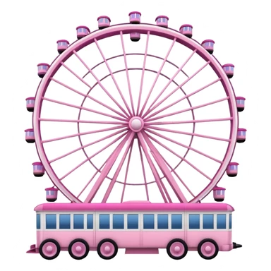 mix light pink dark pink and white theme park Ferris wheel sticker