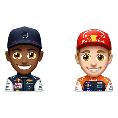 Lewis Hamilton and Max Verstappen in Red Bull sticker