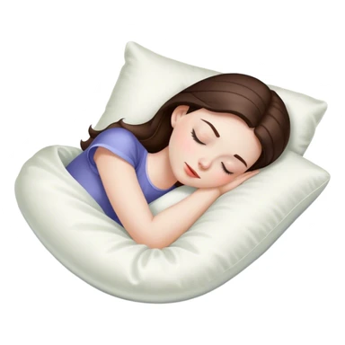 sleeping brunette white girl with a silk pillow sticker