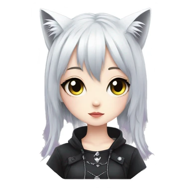 Edgy Kawaii Cute Cool Beautiful Elegant Pretty Anime Gothic Catgirl sticker
