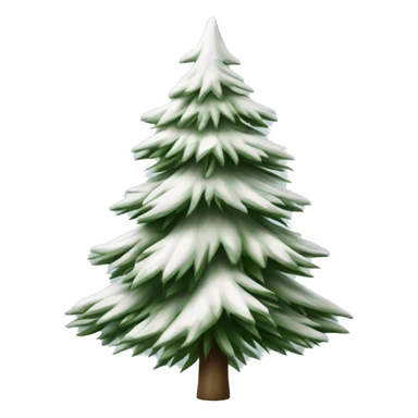  actual white fir christmas tree isolated.  sticker
