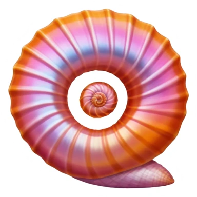 Pink and orange sea shell sticker