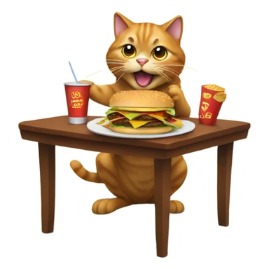 Cat eating cheeseburgers sticker