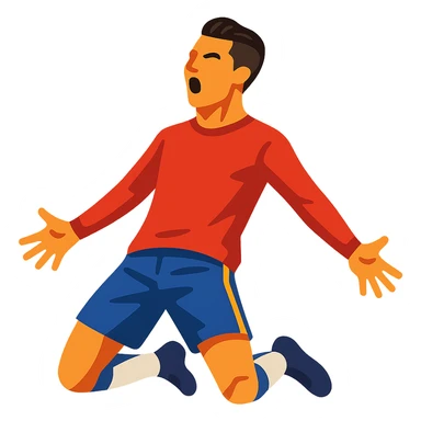 soccer player with iconic celebration, inspired by Cristiano Ronaldo sticker