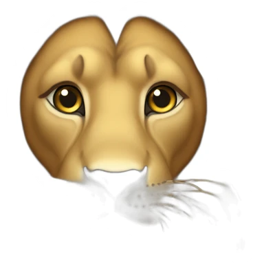 Lion avec des cœurs à la place des yeux sticker