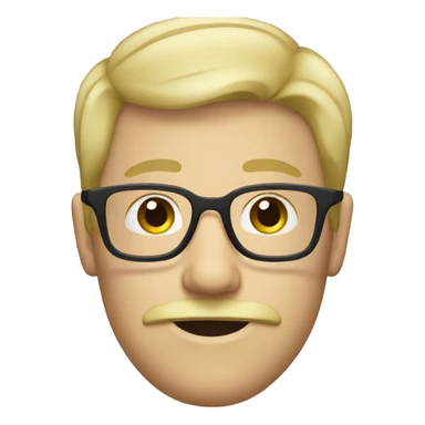 Blonde guy with glasses and moustache sticker