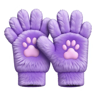 Pastel purple fuzzy cozy furry catty paw gloves and pulsewarmers sticker