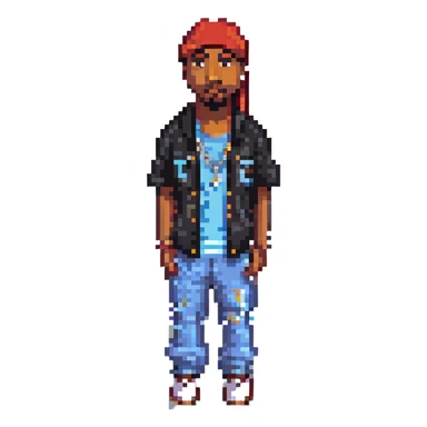 2Pac в полный рост, no background sticker