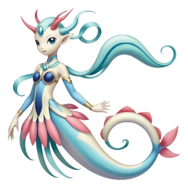 Primarina-Meloetta-Cresselia-Milotic-Amaura-Pokémon-Fakémon-fusion, full body sticker