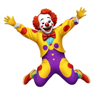 A clown doing a backflip sticker