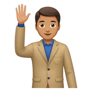 man full body waving sticker