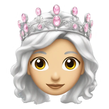 Silver tiara with light pink jewels sticker