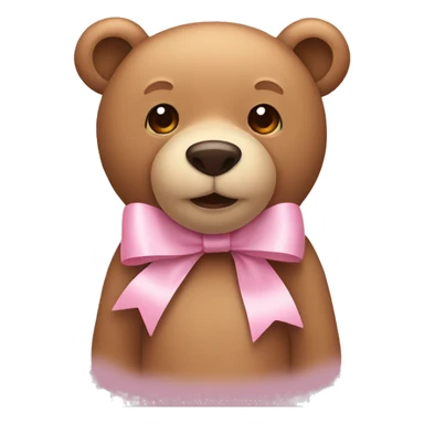 Light brown bear with light pink bows sticker