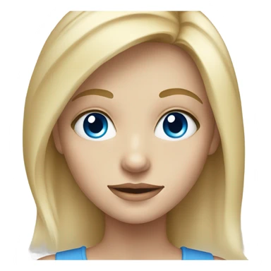 blonde girl portrait looking viewer blue eyes sticker