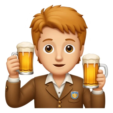 Schnitzel mit einem Bier in der hand sticker
