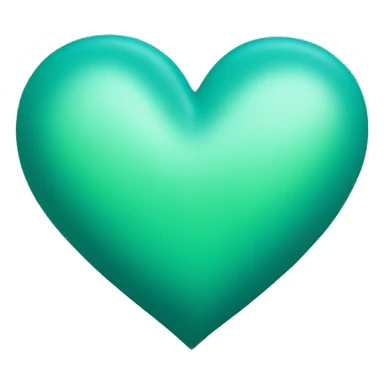 Teal and green matte heart  sticker
