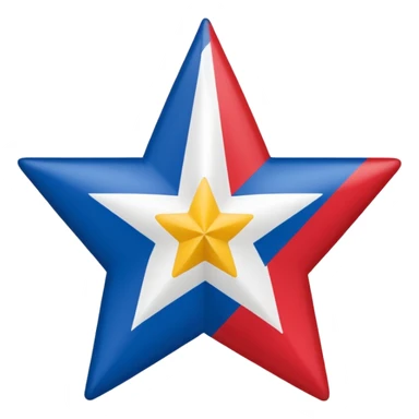 Create emoji bandeira do Pará Red background, wide white diagonal stripe top-left to bottom-right, blue five-pointed star centered on the stripe. Clean and symmetrical. sticker