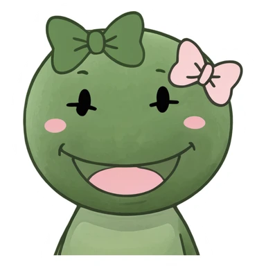 Blush smiley with bow sticker