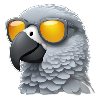 African grey parrot wearing sunglasses sticker