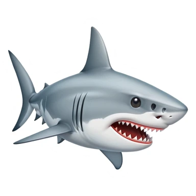 shark emoji from the side, muzzle to the right, angry white and gray shark, we need an emoji that can be set to telegram status, expensive and rich sticker