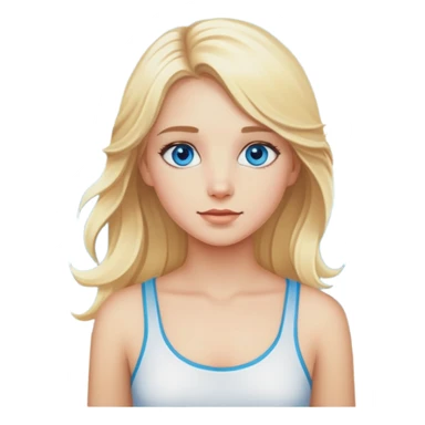 blonde girl by the ocean with blue eyes sticker