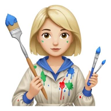 woman painter sticker