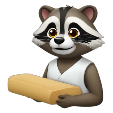 raccoon masseur sticker