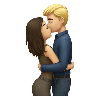 Brunette kissing her blond boyfriend sticker