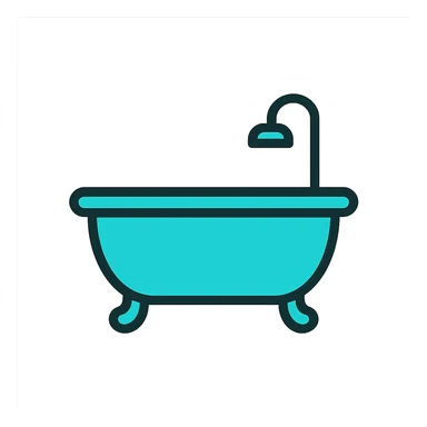 elegant iconic beautiful turquoise bathtub sticker