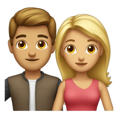 Femme brune et homme blond qui s’embrasse sticker