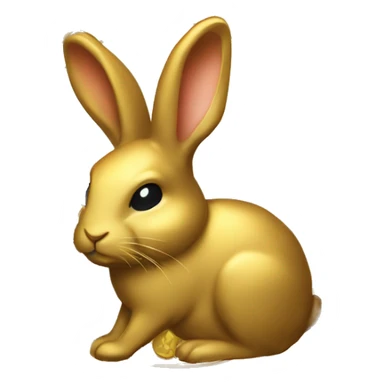 gold coin, rabbite on coin  sticker