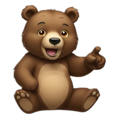 bear flipping you off sticker