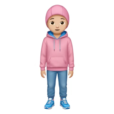 Kid Boy in pink hoodie and sneakers sticker