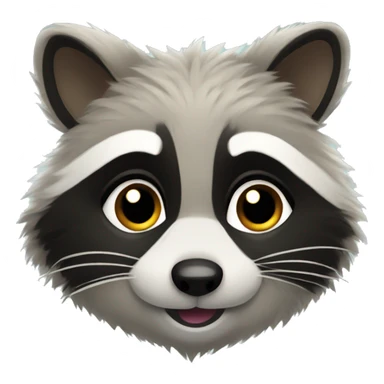 Cute fluffy raccoon says hello sticker