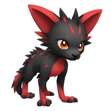 cool edgy black punk red animal hybrid Fakemon full body sticker