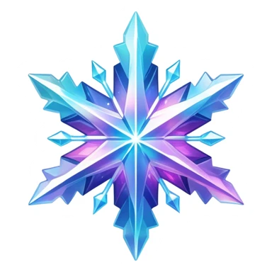 Iridescent sparkly shiny nebula snow crystal   sticker