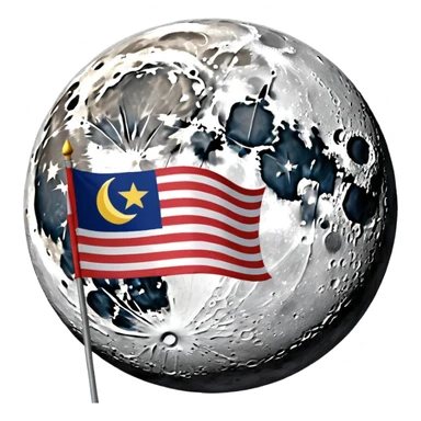 На фоне космоса луна а на ней флаг и написано "Majestic\" sticker