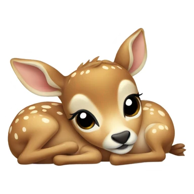 baby deer laying down sticker