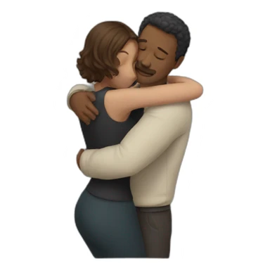 Man hugging woman from behind sticker