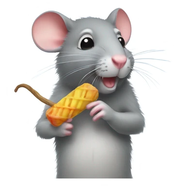 rat eating icy pole sticker